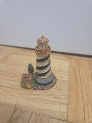 Vintage Bejeweled Enameled Lighthouse Hinged Trinket Box – Magnetic Closure
