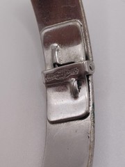 6.5” Whiting & Davis Vintage Silver Etched Floral Hinged Bangle Bracelet Clasp
