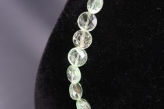 Vtg Clear Light Green Beaded Necklace Maybe Prehnite Fluorite Silver Tone Clasp