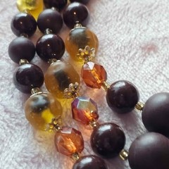 Vintage Signed Japan Triple Strand Beaded Necklace