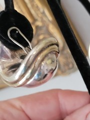 VINTAGE DESIGNER E&L STERLING SILVER & GOLD VERMEIL ELECTROFORM CLIP-ON EARRINGS