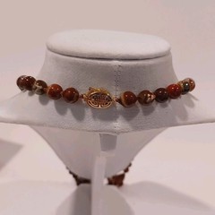 Vtg Long Carnelian Jasper Agate Stone Beaded Necklace 30″ Individually Knotted