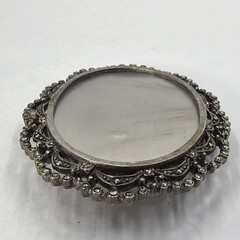 Vintage 935 Sterling Silver With Marcasite Stones Photo Brooch Large 14.11Gr