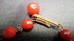 Red Lucite Necklace Faceted Beads Vintage West Germany Adjust 15.5 In Jewelry