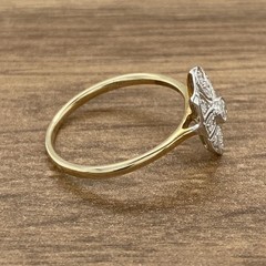 Vintage Style Lab Created Diamond Pierced Marquise Cluster 925 Silver Ring