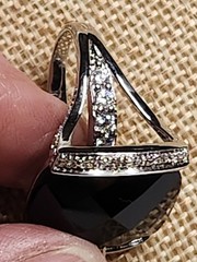 Vintage Sterling Silver And Black Faceted Stone