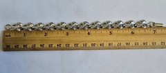 Vtg Sterling Silver Leaf Bracelet 7.32g Fine Jewelry 7.25″ Floral Fold Over