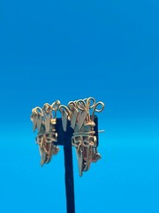 Vintage DC INCA 800 Silver Gold Plated OMEGA Back Earrings 1.25 x 1.25 in16.63 g