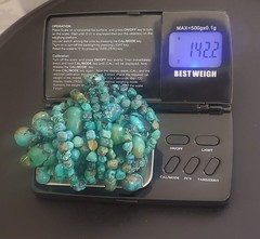 Vtg Soms 4 Strand & Lg Turquoise Nuggets Bib Necklace 925 Sterling Silver Clasp