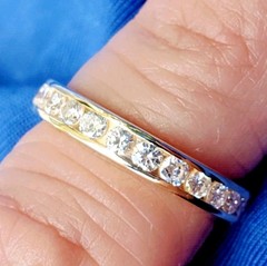 NATURAL EARTH MINED DIAMOND Wedding Band VVS Eternity Anniversary Stacking Ring