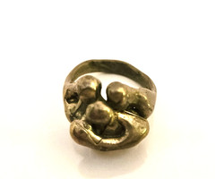 Vintage Bronze Free Form Family Shape MCM Ring Size 4