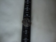 VINTAGE 1970-80s OPENWORK MARCASITE COCKTAIL RING STERLING SILVER STAMP 925 SZ 8