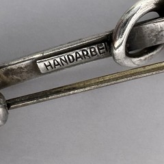 Modernist Bar Brooch Theodor Klotz Signed Teka 835 Handarbeit Silver Germany