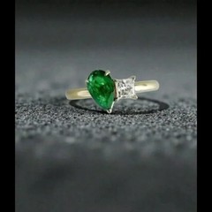 2.10 Ct Natural Emerald Art Deco Vintage Engagement Ring 14K Yellow Gold Over