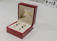 Vintage Sardelli 14k Gold Cultured Pearl Earring Set – 3 Pairs Trio – NIB