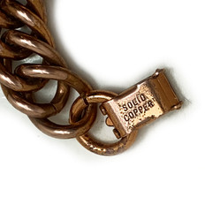 Vintage Chain Bracelet Solid Copper 7″ Heavy Curb Link 41.7gm Very Good Cond