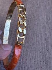 Vintage SIGNED, FLORENCE ITALY 24KT PLATED BRACELET.