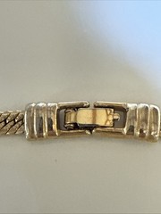 VTG Monet Goldtone Herringbone Wide 16” Chocker Collar Chain Necklace Signed
