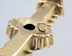 Devine Antique Victorian Etruscan 15K Gold Diamond Floral Brooch Pin Pendant