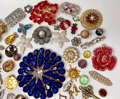 Lot Vintage & Modern Jewelry Parts Broken Repurpose Craft Rhinestones Harvest W