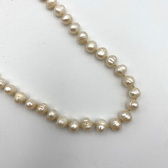 Vintage Freshwater Irregular Baroque Drop Pearl Necklace 20″ 6mm Round Box Clasp