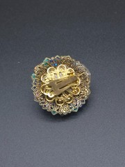 Vintage Stanley Hagler Floral Cluster Clip On Earrings Hand Wired Glass