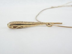 Dallas Prince Gold on Sterling Silver Modernist Marcasite Pendant Necklace