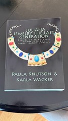 VTG JULIANA D&E Dangling Charm Necklace Pierced Earring Set Ref # 23 Book Pieces