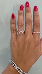 Art Deco Vintage Style Lab Created Diamond Weeding Ring In 14k White Gold Finish