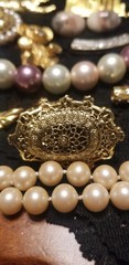Vintage Jewelry Lot, Pearl Necklaces, Brooches, Slides, Ring, Earrings, 20 Items