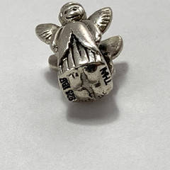 Two 925 Sterling Charm Beads 3-D Angel plus Guardian Angel to Protect and Guide