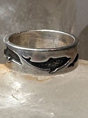 Dolphin ring dolphins band size 5.50 sterling silver women