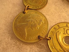 Vintage East Africa, Kenya, Uganda, 1942 coin jewelry bracelet