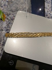Vintage 925 Sterling Silver Gold Plated Multi Strand Herringbone Chain Bracelet