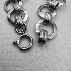 Vintage Techau Denmark Silver Tone Book Chain Pendant Necklace 16.5″