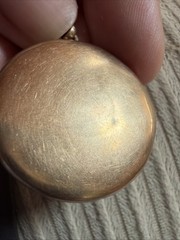 Victorian 8g Rose Gold Fill Photo Locket Pendant Monogram Dimple On Back
