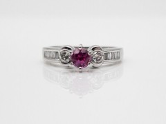 $5000 1.50ct Natural Pink Sapphire VS G Diamond 18k White Gold Platinum Ring 7g