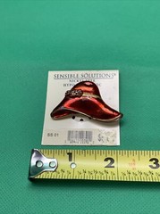 New Vintage Red Enamel Hat Pin Brooch Red Hat Society Fashion Jewelry KG