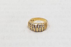 Vtg. Signed Premier Designs Gold Tone Wide Channel Set CZ Dedication Ring Size 8