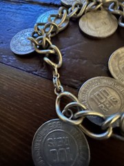 Vintage Brazilian 100 Réis Coin Charm Bracelet Estate Jewelry – Broken Clasp