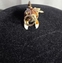 VINTAGE 925 STERLING SILVER ARTICULATED KOI FISH PENDANT ORANGE ENAMEL CLOISONNE
