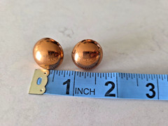 Vintage Unmarked BELL TRADING POST Copper 20mm Dome Button Screw Back Earrings