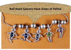 5 Children with Dancing Arms Legs Beaded Birthstone Necklace Sterling Silver 23″