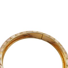 Joan Rivers Cream Enamel Gold Hinge Bangle Bracelet Diameter 2.25