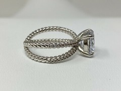 Beautiful White Gold-Plated CZ Cubic Zirconia Size 7.75 Ring