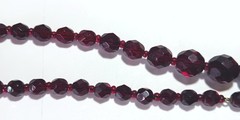 Vintage Graduated Dark Burgundy or Garnet-colored Faceted Glass Bead Necklace