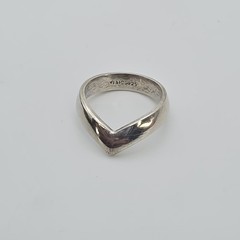 Vtg VINIC? Signed Ring 925 Sterling Silver Chevron Deep Vee Size 8.25 FREE $HIP!