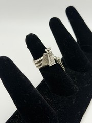 Vintage Latvian Sterling Silver 7 Day Ring or Bride’s Ring with Baltic Symbols