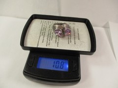 Vintage Contemporary Style Sterling Silver Twin Pear Shape Amethyst Ring 7.5