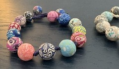 Two Vintage Viva Beads Boho Chunky Polymer Clay Handmade Bracelets